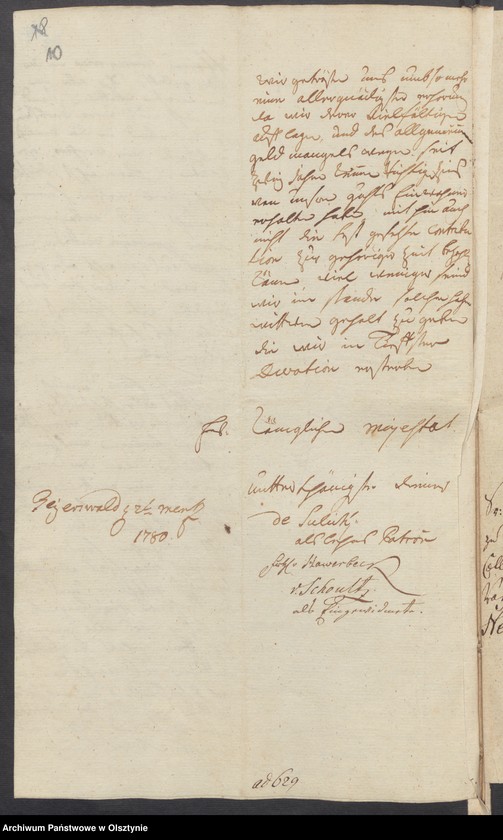 image.from.unit.number "In S. [Sachen] der Pfarr=Wittwe Mrongovius zu Geyerswalde [Gierzwałd] wegen ihres Wittwen=Gehalts"