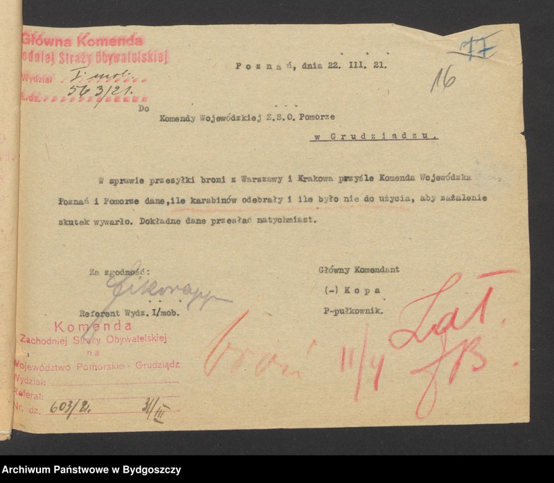 image.from.unit.number "Zaopatrzenie w broń Komendy Wojewódzkiej i Komend Powiatowych Zachodniej Straży Obywatelskiej na Województwo Pomorskie"