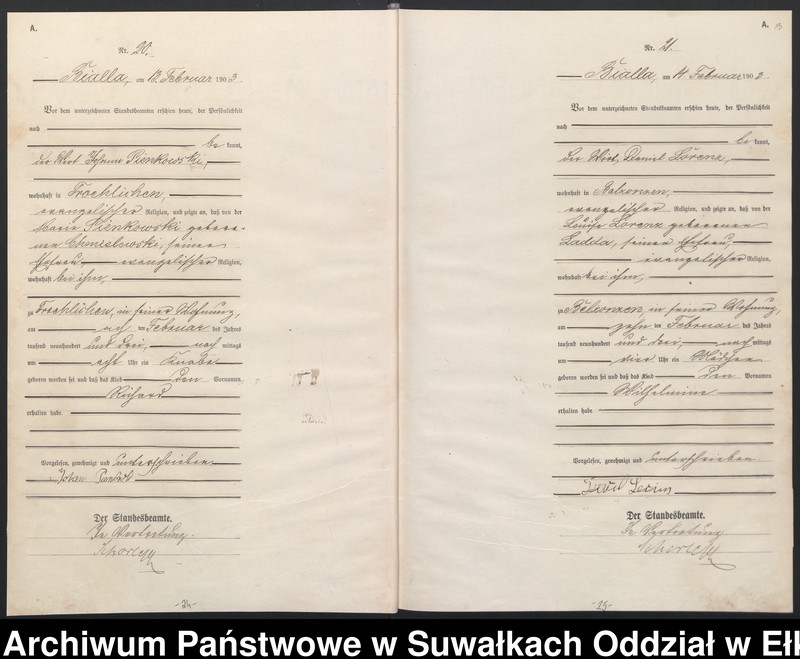 image.from.unit.number "Geburts-Haupt-Register des Königlichen Preussischen Standes-Amtes Belzonzen Kreis Johannisburg"