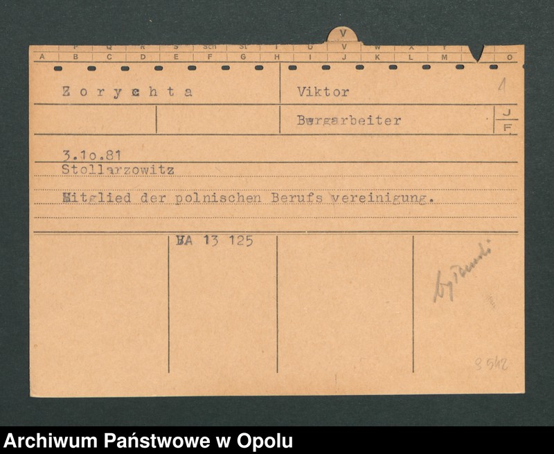 Obraz 3 z jednostki "[Zorychta Viktor, ur. 3.10.1881, zam. Stollarzowitz]"