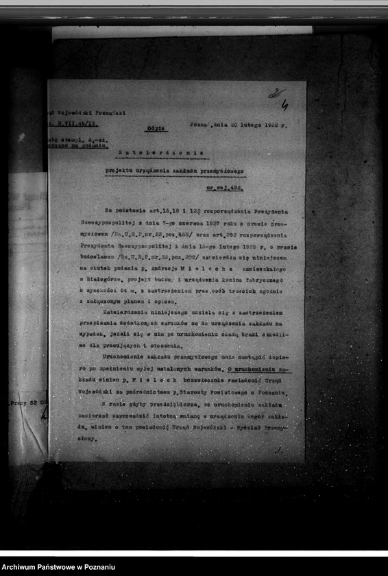 Obraz 8 z jednostki "Zatwierdzenie projektu zakładu przemysłowego ogrodnictwa A. Mielocha w Białej Górze powiat poznański"