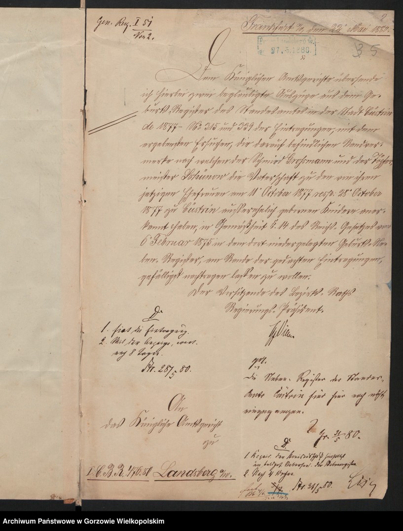 image.from.unit.number "Nebenregister des Standesamts zu Küstrin"