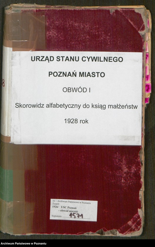 Obraz 2 z jednostki "Spis alfabetyczny małżeństw za 1928"