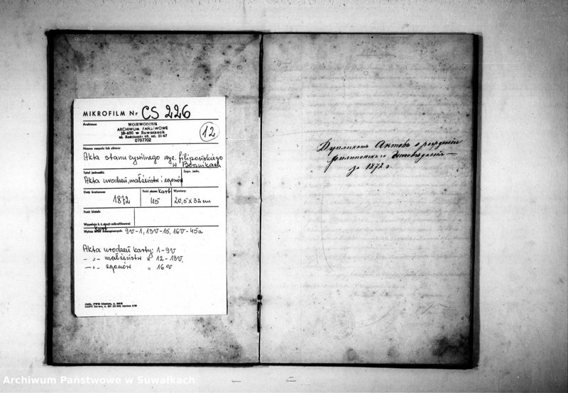 image.from.unit.number "Duplikat urodzonych, zaślubionych i zmarłych za 1872 rok"