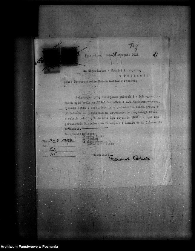 Obraz 6 z jednostki "Gospodarstwo rolne Fr. Karłowskiego maj. Podstolice powiat średzki"