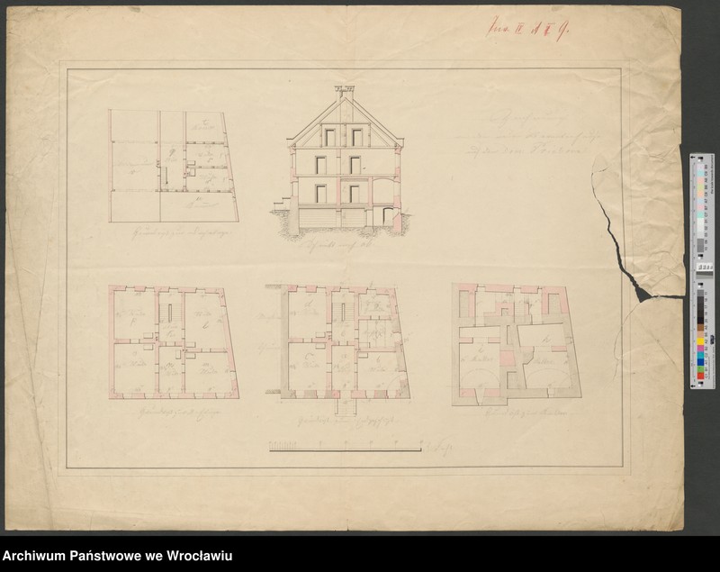 image.from.unit.number "Zeichnung von dem neuen Beamtenhause auf dem Domäne Prieborn"