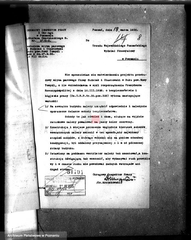 Obraz 12 z jednostki "Zatwierdzenie zakładu przemysłowego /młyn parowy/ firmy Siudziak i Ciastowski w Buku"