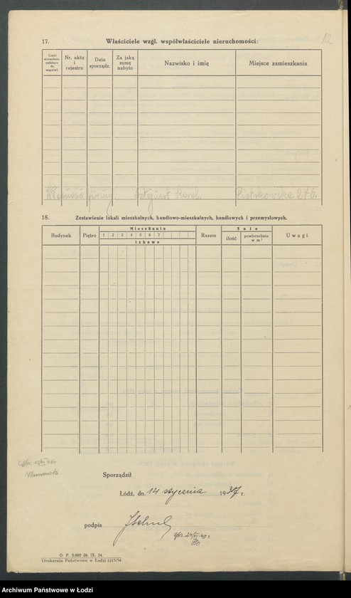 image.from.unit.number "Księga inwentarzowa nieruchomości m. Łodzi ul. Sosnowa"