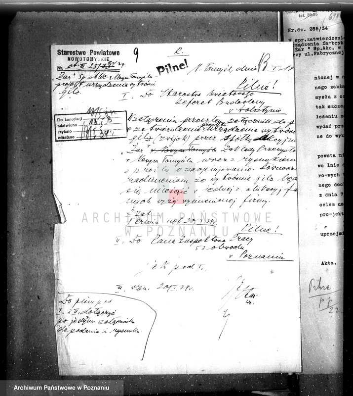 Obraz 13 z jednostki "Zatwierdzenie zakładu przemysłowego firmy "Żar" /fabryki tutek do papierosów/ w Nowym Tomyślu"