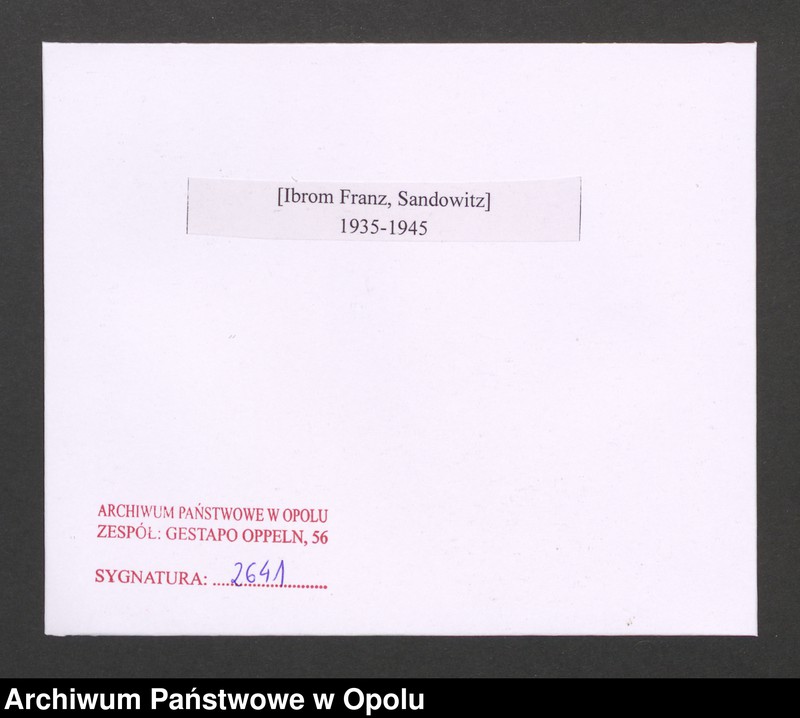 Obraz 2 z jednostki "[Ibrom Franz, Sandowitz]"