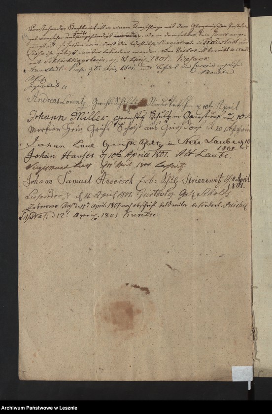Obraz 16 z jednostki "[Akta in Sachen des zu Storchnest auf Requisition des Magistrats zu Breslau vom 24 März 1801 verhafteten, darfur gebrachten und nach Breslau transportierten allhiesigen Schutzjuden Nathan Knoff]"