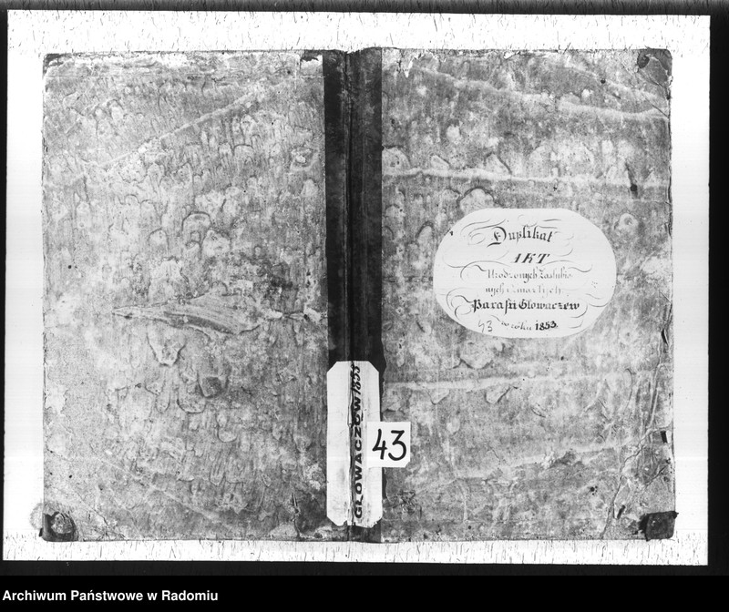 image.from.unit.number "Duplikat akt urodzonych, zaślubionych i zmarłych z parafii Głowaczew w roku 1853"