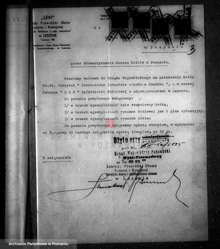 Obraz 7 z jednostki "Firma "Len" - Spółdzielnia Rolnicza w Lesznie woj. nr porz. 2895"