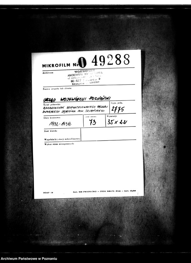 Obraz 2 z jednostki "Rozrachunek rozparcelowanego obszaru dworskiego Dębogóra powiatu szubińskiego"