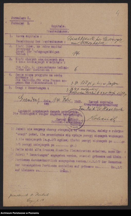 Obraz 6 z jednostki "[Zakłady dobroczynne - m.in. szpitali w Grudziądzu - przydziały mięsa]"