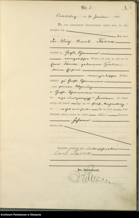 image.from.unit.number "Geburts-Haupt-Register Nr 1 - 95"