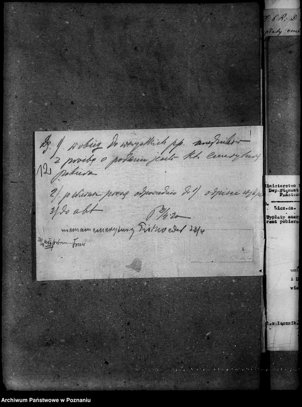 Obraz 16 z jednostki "Sprawy osobowe Departamenu Rolnictwa i Dóbr Państwowych emeryci"