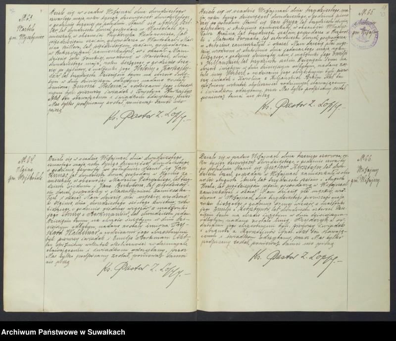 Obraz 19 z jednostki "Duplikat aktów urodzenia, ślubu i zejścia parafii Ewangelicko-Augsburskiej w Wiżajnach za rok 1920."