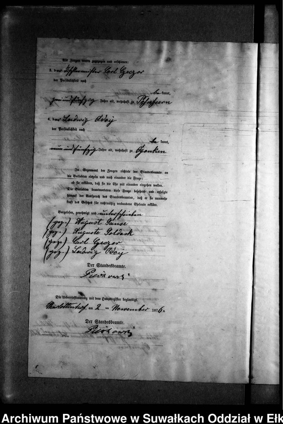 image.from.unit.number "Heiraths-Neben-Register des Preussischen Standes-Amtes Gr. Strengeln Kreis Angerburg"