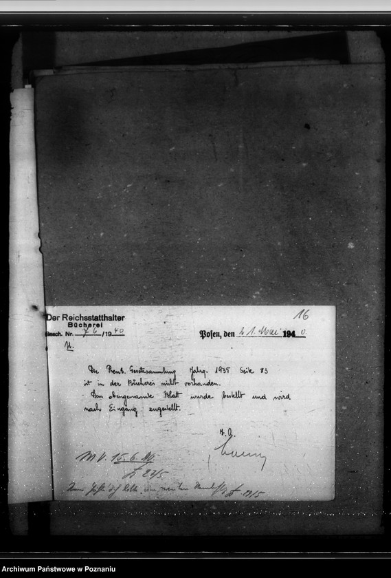 Obraz 20 z jednostki "Wasserzähler. Wasserverluste. Länderanteil an der Jagdscheinge bühr. Ausgleichszuschlag bei Lebendvieh und Ausgleichsabgabe auf frisches Fleisch"