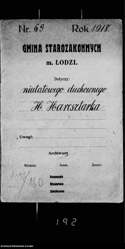 Obraz 4 z jednostki "Akta dotyczące nieetatowego duchownego H. Hercsztarka"