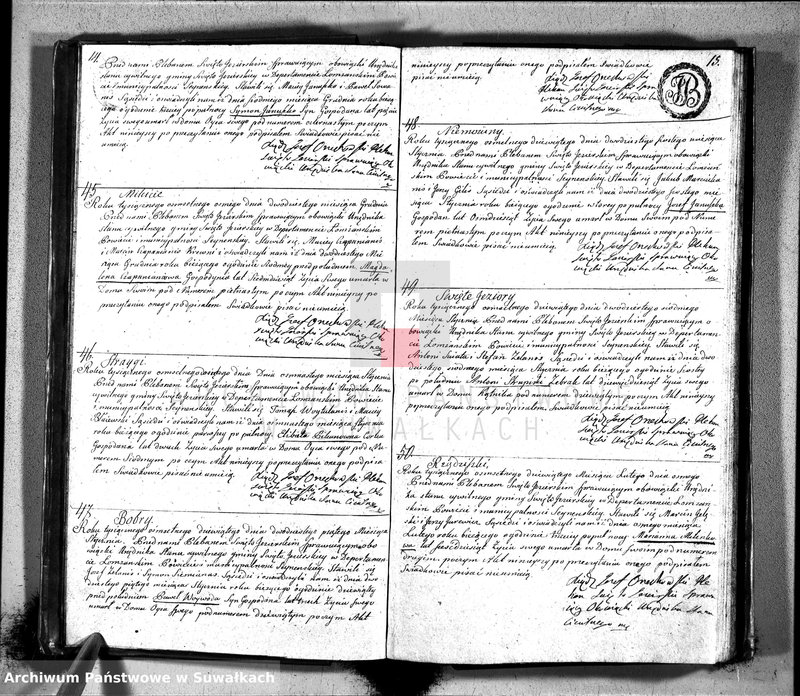image.from.unit.number "Akta zejścia gminy święto jeziorskiey, powiatu seyneńskiego, w departamencie łomżyńskim od dnia pierwszego maia roku tysiąc osiemset ósmego"