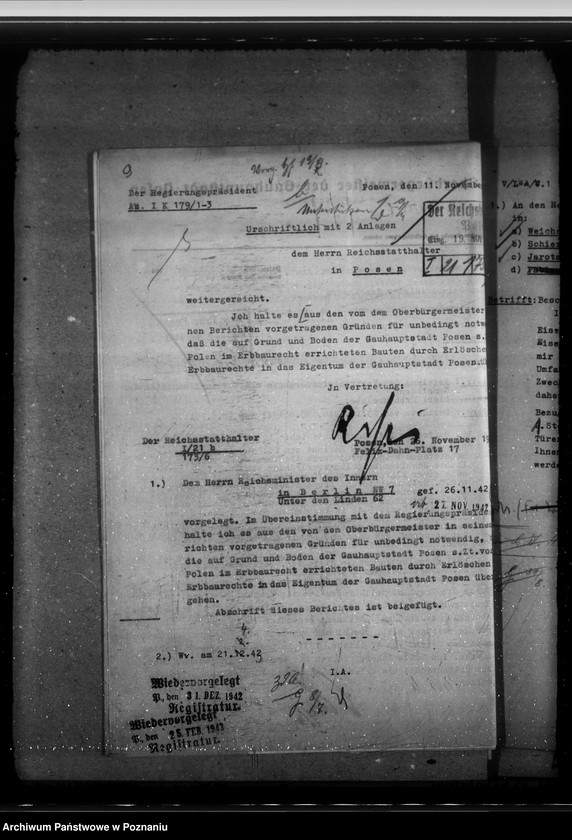 Obraz 13 z jednostki "Zuweisungen beschlagnahmter Grundstücke an Gemeinde-, Kreis- und Reichsverwaltungen"