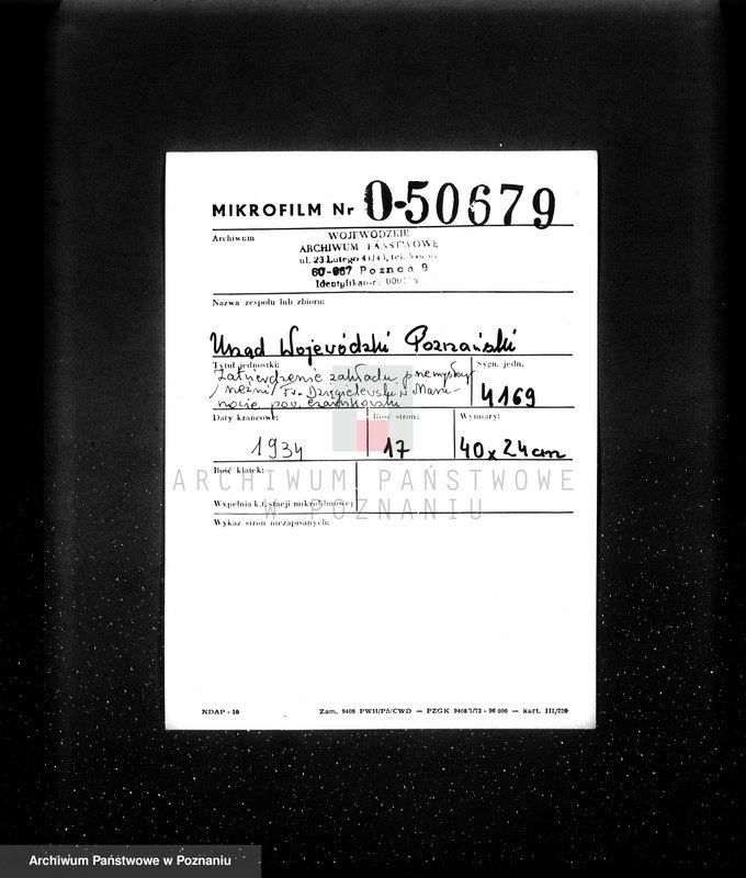 Obraz 2 z jednostki "Zatwierdzenie zakładu przemysłowo /rzeźni/ Far. Dzięgielewski w Marunowie pow. czarnkowski"