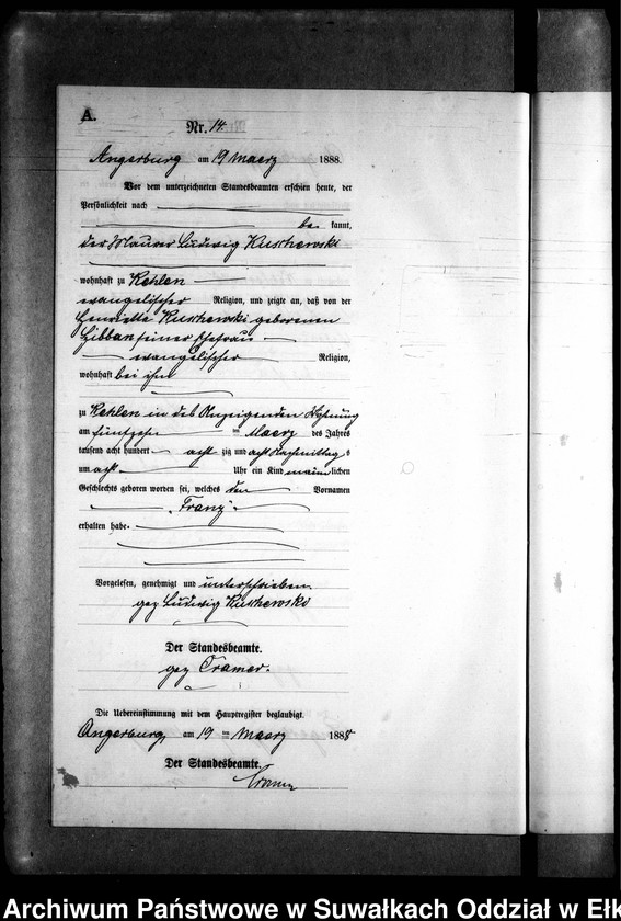 image.from.unit.number "Geburts-Neben-Register des Preussischen Standes-Amtes Kehlen Kreis Angerburg"
