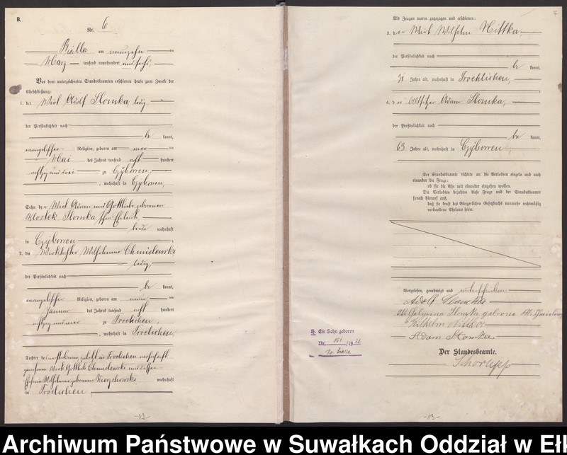 image.from.unit.number "Heirats-Haupt-Register des Königlichen Preussischen Standes-Amtes Bialla Kreis Johannisburg"