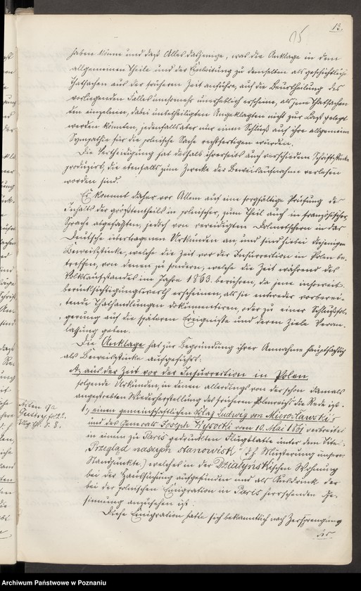 image.from.unit.number "Sitzungen und Urteil des Kammergerichts gegen den Grafen von Działyński und Genossen wegen Hochverrats am 25, 26 und 28.IV.1865"