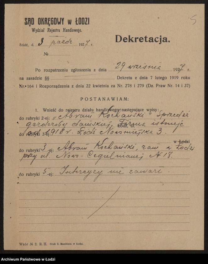 Obraz 7 z jednostki "Abram Kochański- sprzedaż garderoby damskiej"