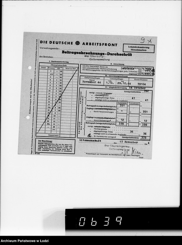 Obraz 13 z jednostki "D.A.F [Wpłaty składek członkowskich]"