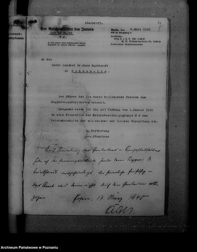 Obraz 11 z jednostki "Personalia urzędników rejencyjnych, landratów, urzędników landrackich oraz miejskich"