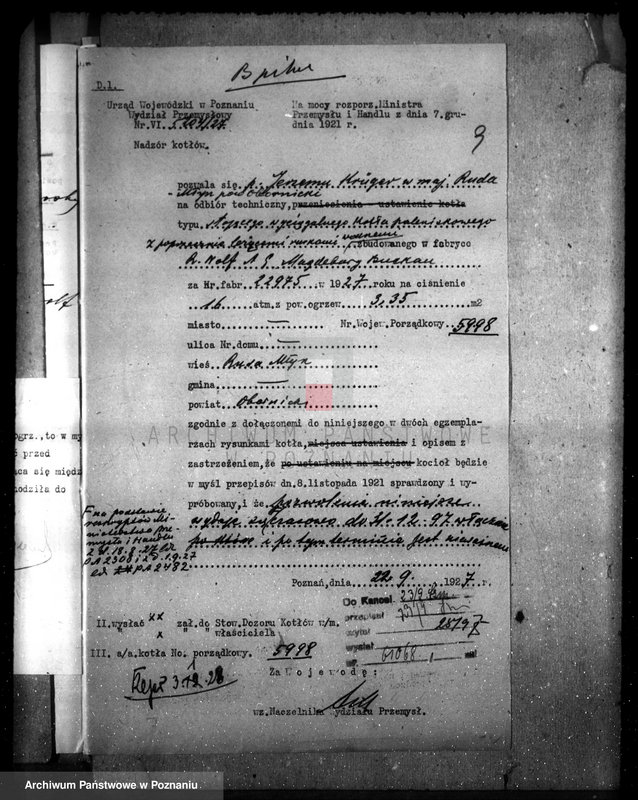 Obraz 13 z jednostki "Gospodarstwo rolne i młyn parowy w Rudzie pow. Rogoźno własność. J. Kruger nr woj. kotła 5998"