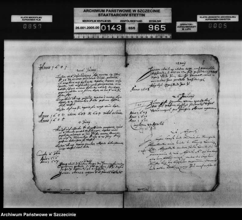 Obraz 6 z jednostki "Die Brüder Karsten und Andreas v. Münchow zu Marsin und Karzenburg / die Erben des Lorenz v. Somnitz zu Bewersdorf: Darlehnsschuld."