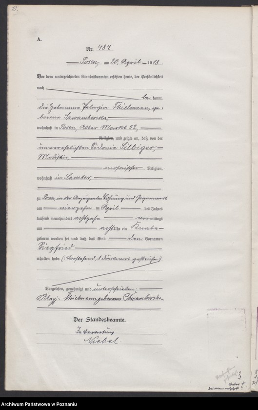 Obraz 12 z jednostki "Księga miejscowa urodzeń tom II [Rejestr główny urodzeń]"