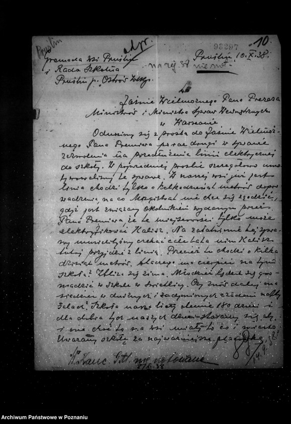 Obraz 14 z jednostki "/Pozwolenie policyjno-techniczne dla Elektrowni w Ostrowie na uruchomienie zakładu elektrycznego w Prześlinie/"