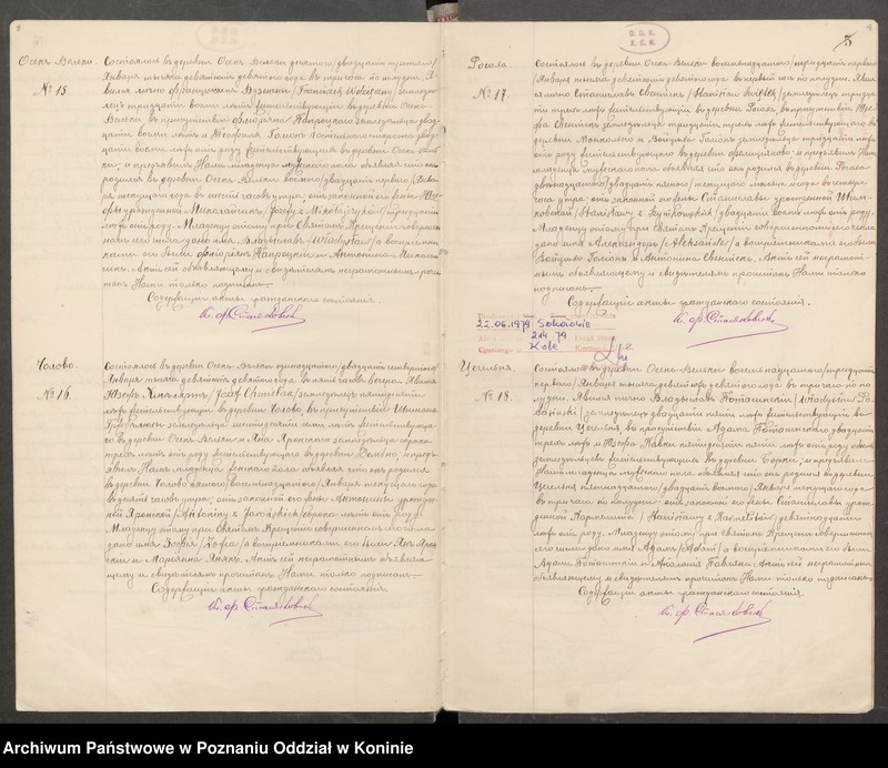 Obraz 7 z jednostki "Księga akt urodzeń, małżeństw, zgonów Parafia Rzymskokatolicka Osiek Wielki [za] rok 1909"
