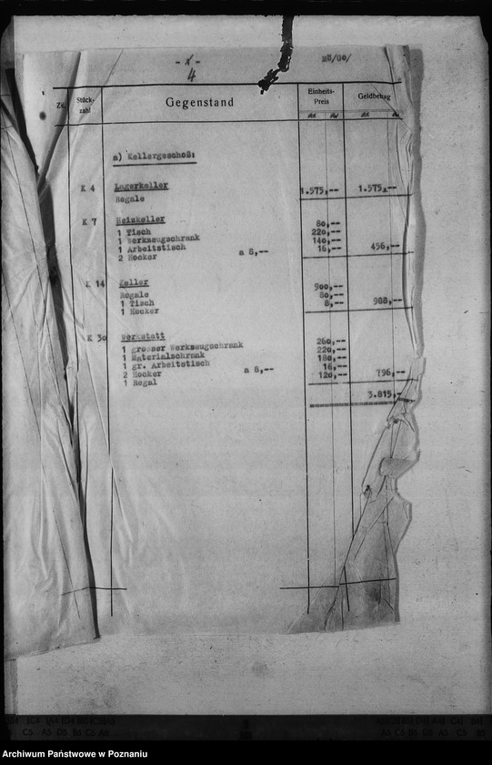 Obraz 8 z jednostki "Zamek w Poznaniu - Herstellungssumme der Innen- Ausstattung"