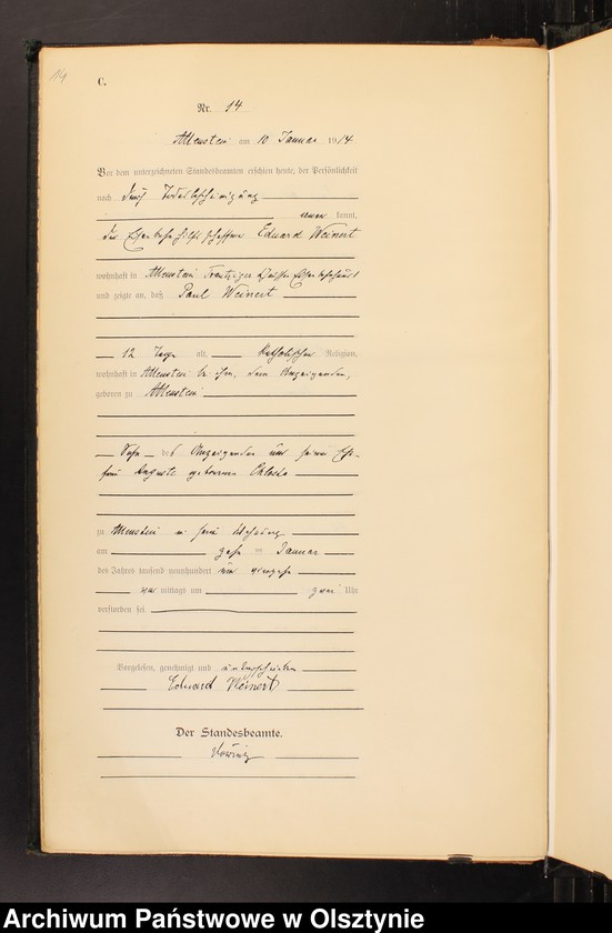 image.from.unit.number "Sterbe-Haupt-Register Tom I, Nr 1-600"
