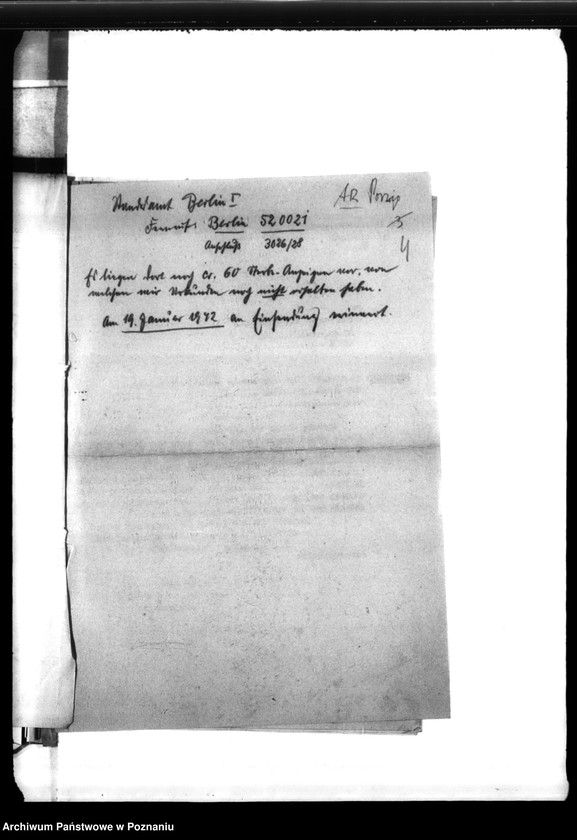 Obraz 8 z jednostki "Schriftwechsel mit Berlin- z Urzędu Stanu Cywilnego i Min. Spraw Wewnętrznych - w sprawie wystawienia świadectw zgonu"