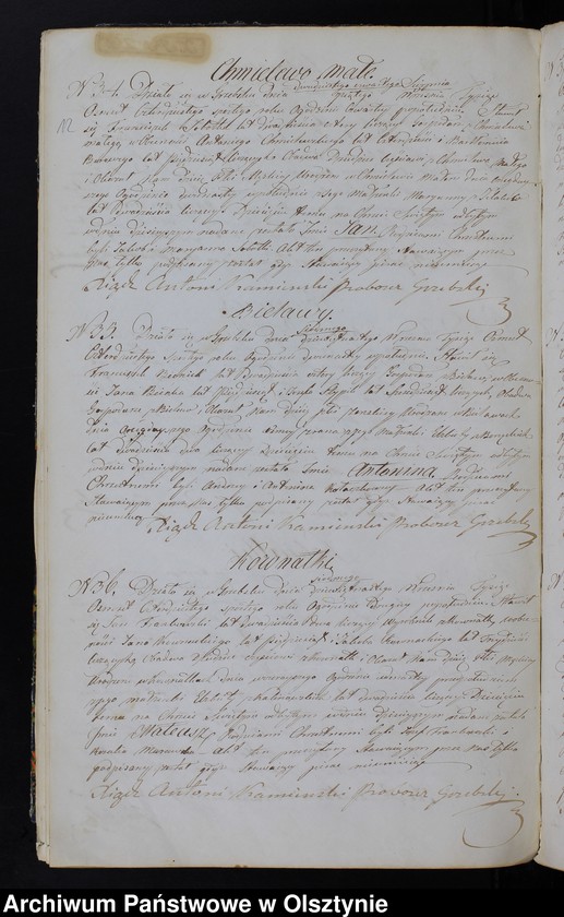image.from.unit.number "Duplikat Aktów Urodzenia, Zaślubień, Zeyścia Parafii Grzebskiey za Rok 1846"