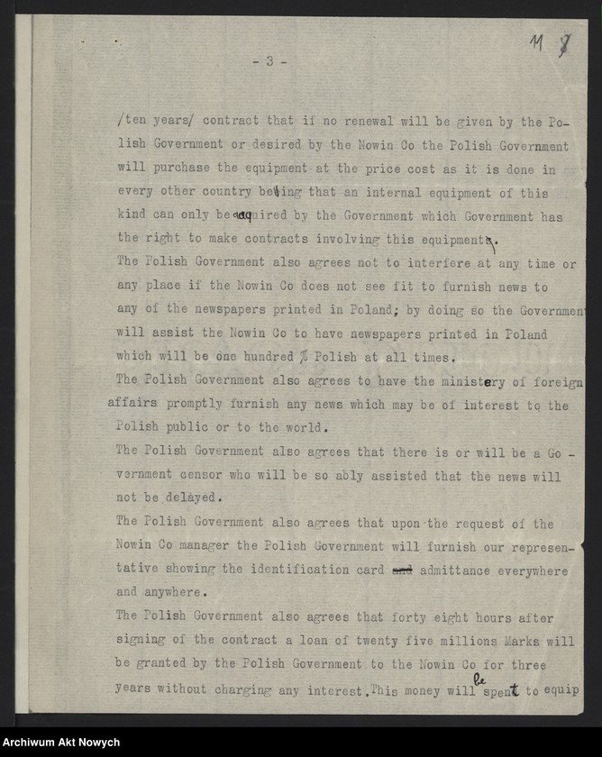 image.from.unit.number "Materiały w sprawie utworzenia Polskiej Agencji Telegraficznej. Memoriały, korespondencja"