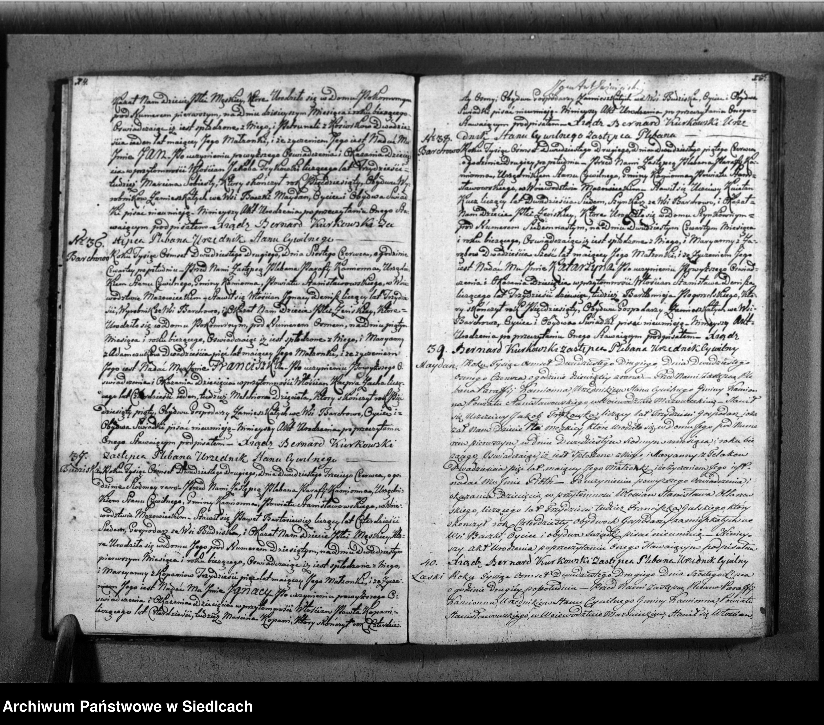 Skan z jednostki: Akta urodzin, małżeństw, zgonów