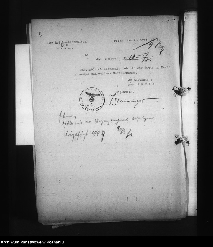 Obraz 9 z jednostki "Überprüfung und Erfassung der Angestelten. Polnische Angestellten des Reichsarchivs und im Referat der Statistik"