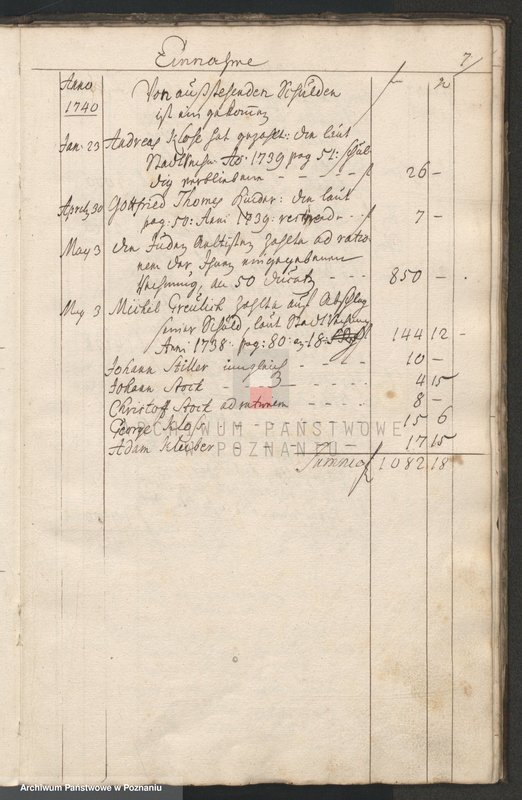 Obraz 9 z jednostki "Rechnung der Stadt Lissa; język niemiecki"