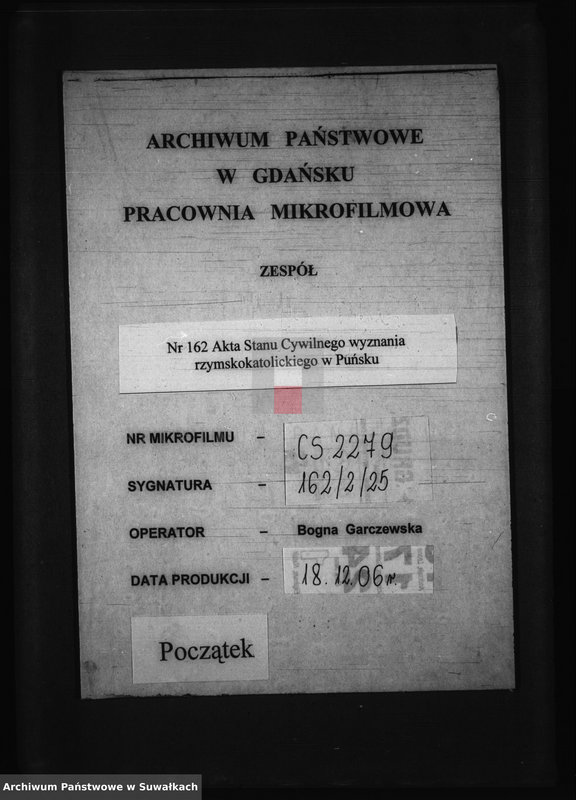 Obraz 1 z jednostki "Dokumenty k aktom Brakosčetavšichsja Puńskago Rimsko-Katoličeskago prichoda s 1882 goda"