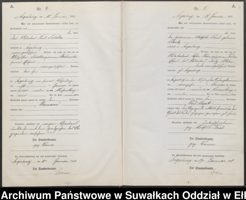 image.from.unit.number "Geburts-Neben-Register des Preussischen Standes-Amtes Angerburg Kreis Angerburg, Band I (Nr1-Nr158)"