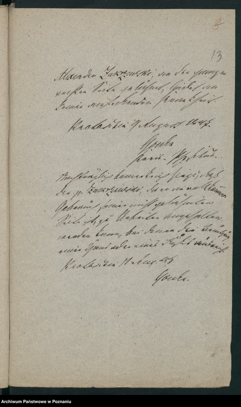 Obraz 15 z jednostki "A. betr. die Hauslieferung des hier aufgegriffenen polnischen Überläufers Alexander Zakrzewski nach Polen"